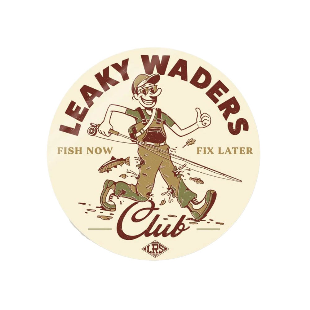 Lakes Rivers Streams Leaky Waders Club Decal in One Color